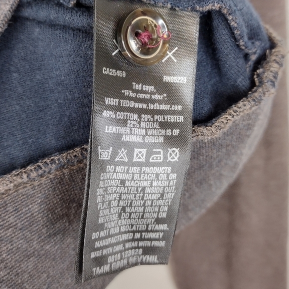 Ted Baker London Men's Brown Cotton Quarter Zip-Up Long Sleeve Sweater Sz XL - Picture 12 of 13